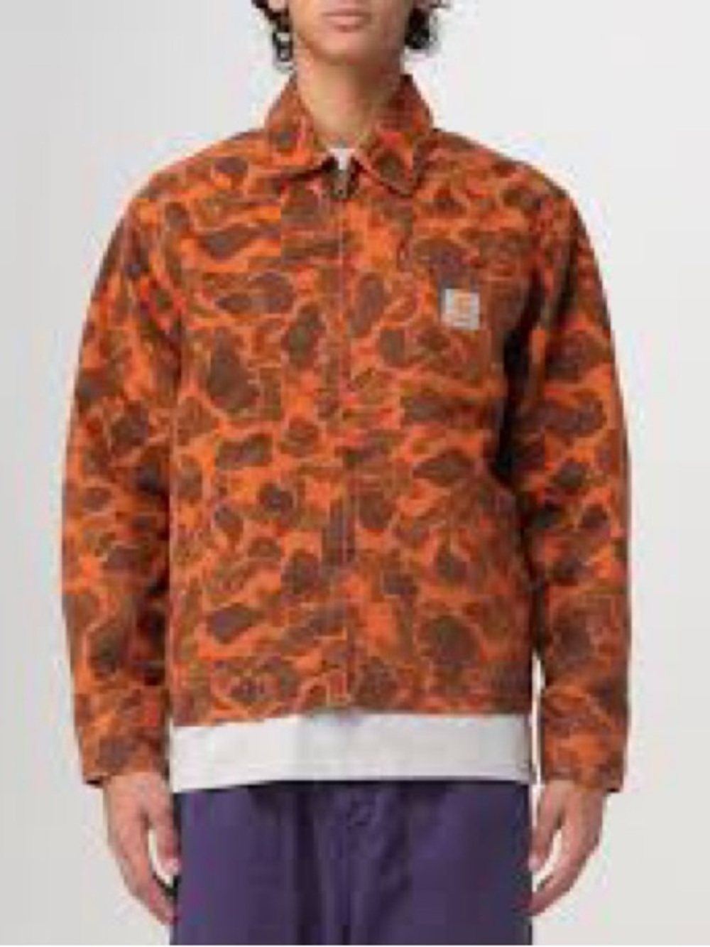 Carhartt WIP Duck Detroit Jacket in Camo Duck / Green / Turmeric.